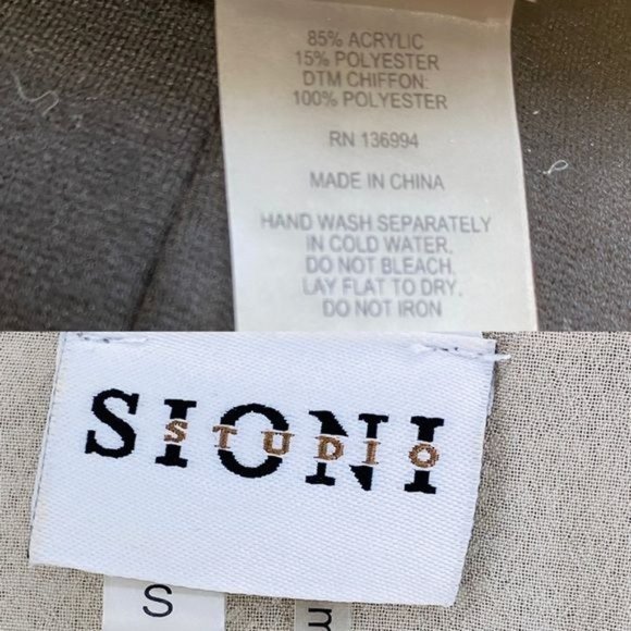 Anthropologie Sioni Studio Sequined Sweater Layered Bell Pleated Sleeves Size S - Picture 9 of 11